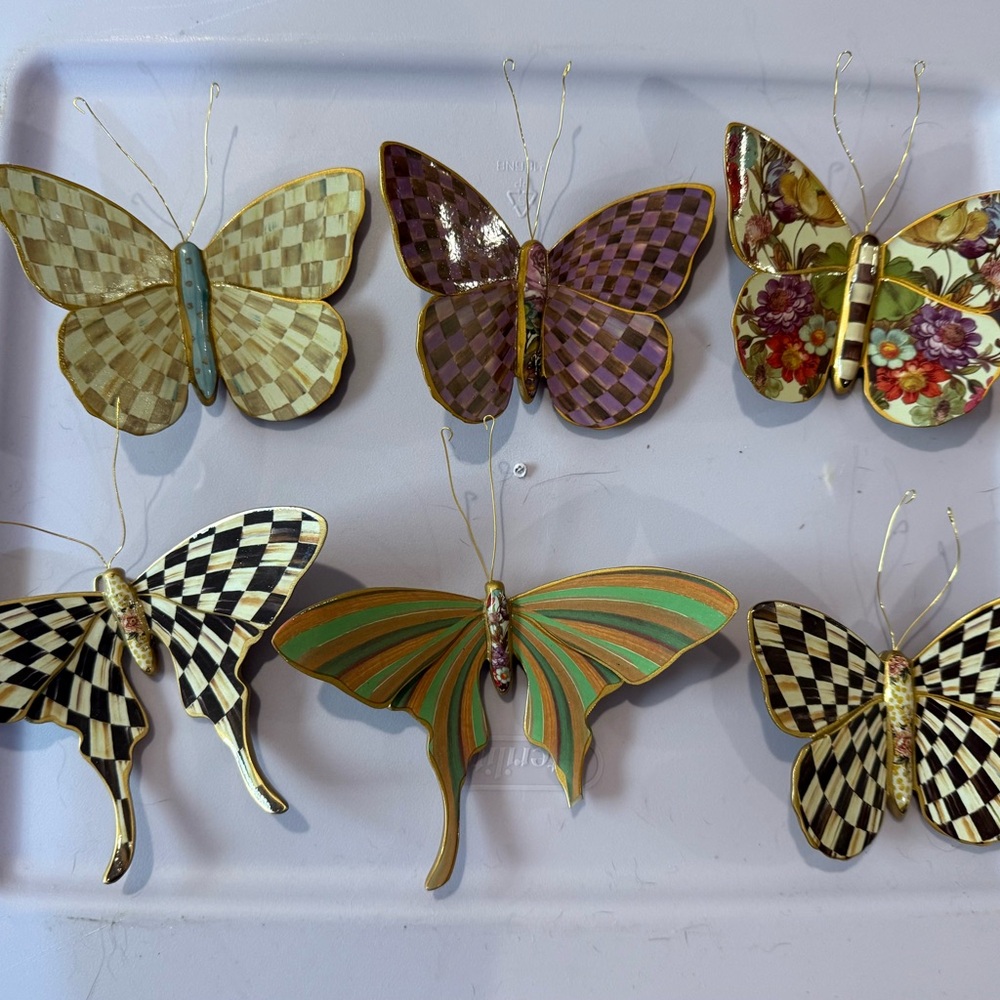 MacKenzie-Childs Butterfly Wall Ornaments - Multicolor Set